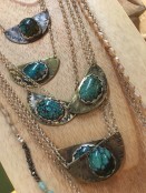 Turquoise on Half Moon Necklace