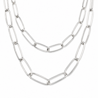 Hand Forged Sterling Silver Paperclip Chain Necklace (1.61mm thick) Hand Forged Sterling Silver Paperclip Chain Necklace (1.61mm thick)