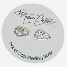 Hand Cast KC Arrowhead Sterling Silver Earring Studs