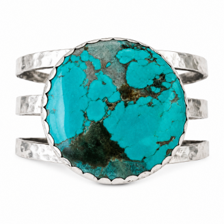 Giant Hammered Chunky Turquoise Cuff Giant Hammered Chunky Turquoise Cuff