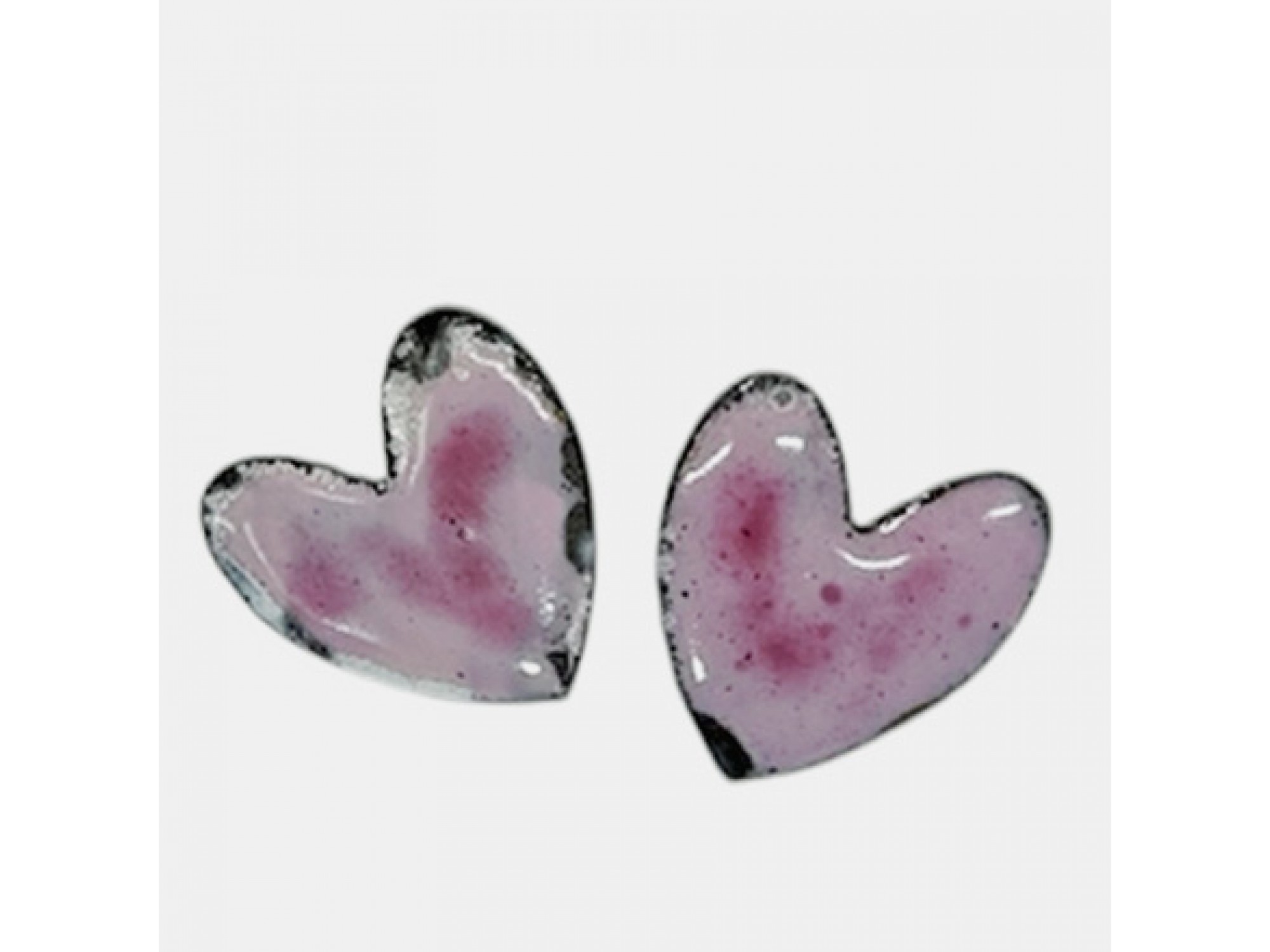 Enameled Heart Earrings