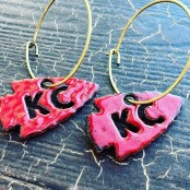 Enameled KC Arrowhead Earrings