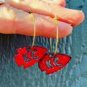 Enameled KC Arrowhead Earrings