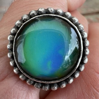 Color Changing Stone & Sterling Silver Mood Ring