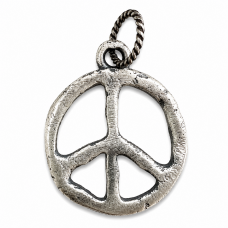 Hand Cast Sterling Silver Peace Sign Pendant (2 sizes) Hand Cast Sterling Silver Peace Sign Pendant (2 sizes)