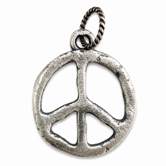 Hand Cast Sterling Silver Peace Sign Pendant (2 sizes) Hand Cast Sterling Silver Peace Sign Pendant (2 sizes)