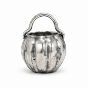 Vintage Paper Mâché Pumpkin Candy Basket Charm