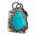 Hand Forged Sterling Silver Turquoise Pendant Hand Forged Sterling Silver Turquoise Pendant