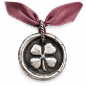 Hand Cast Sterling Silver Wax Seal Clover Pendant Hand Cast Sterling Silver Wax Seal Clover Pendant