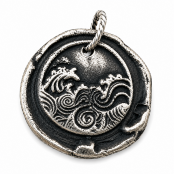 Hand Cast Sterling Silver Wax Seal Pendants