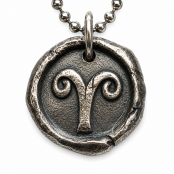 Hand Cast Sterling Silver Wax Seal Zodiac Pendants Hand Cast Sterling Silver Wax Seal Zodiac Pendants