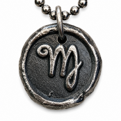 Hand Cast Sterling Silver Wax Seal Zodiac Pendants Hand Cast Sterling Silver Wax Seal Zodiac Pendants