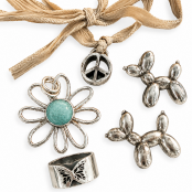 Hand Cast Sterling Silver & Turquoise Flower Pendant Hand Cast Sterling Silver & Turquoise Flower Pendant