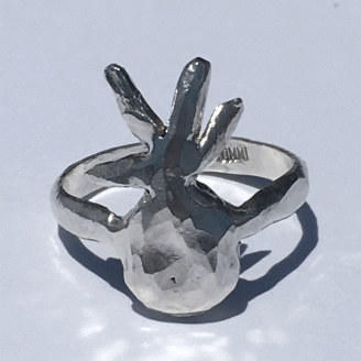 Hand Cast Sterling Silver Pineapple Ring