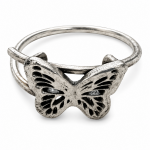 Hand Cast Sterling Silver Butterfly Adjustable Ring Hand Cast Sterling Silver Butterfly Adjustable Ring