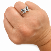 Hand Cast Sterling Silver Butterfly Adjustable Ring Hand Cast Sterling Silver Butterfly Adjustable Ring