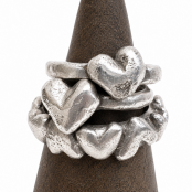 Hand Cast Sterling Silver Chunky Heart Ring Hand Cast Sterling Silver Chunky Heart Ring