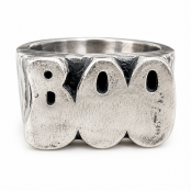 Hand Carved Sterling Silver Halloween Name Stacking Rings Hand Carved Sterling Silver Halloween Name Stacking Rings