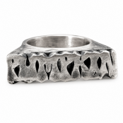 Hand Carved Sterling Silver Halloween Name Stacking Rings Hand Carved Sterling Silver Halloween Name Stacking Rings