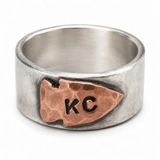 Sterling Silver & Copper KC Arrowhead Ring Band