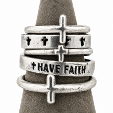 Hand Cast Sterling Silver Rugged Cross Rings
