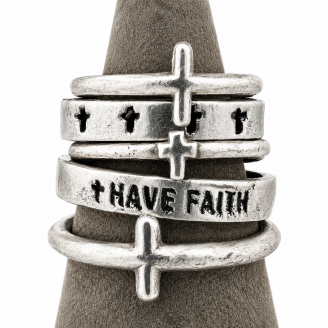 Hand Cast Sterling Silver Rugged Cross Rings Hand Cast Sterling Silver Rugged Cross Rings