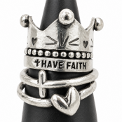 Hand Cast Sterling Silver Rugged Cross Rings