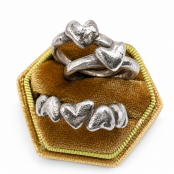 Hand Cast Sterling Silver Chunky Heart Ring Hand Cast Sterling Silver Chunky Heart Ring