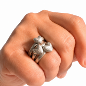 Hand Cast Sterling Silver Chunky Heart Ring Hand Cast Sterling Silver Chunky Heart Ring