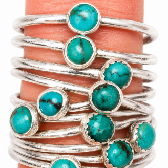 Sterling Silver 4mm Gemstone Stacking Ring