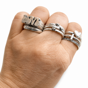 Handcrafted Sterling Silver Tiny Heart Stacking Ring