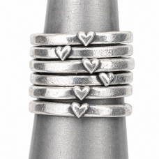 Handcrafted Sterling Silver Tiny Heart Stacking Ring Handcrafted Sterling Silver Tiny Heart Stacking Ring