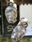 Carved Skull Quartz Crystal Sterling Silver Necklace