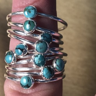 Natural Turquoise 4mm Stacking Ring