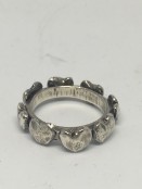 Hand Cast Chunky Sterling Silver Multi-Heart Ring