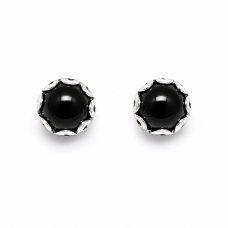 Black Spinel Gemstone Sterling Silver Stud Earrings Black Spinel Gemstone Sterling Silver Stud Earrings