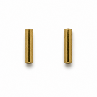 Hand Forged Brass Bar & Sterling Silver Stud Earrings
