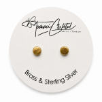 Round Chunky Brass & Sterling Silver Stud Earrings Round Chunky Brass & Sterling Silver Stud Earrings