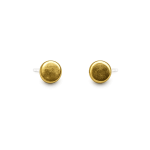 Round Chunky Brass & Sterling Silver Stud Earrings