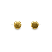 Round Chunky Brass & Sterling Silver Stud Earrings