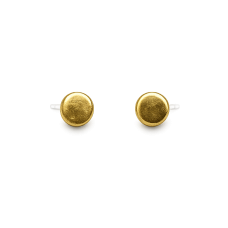 Round Chunky Brass & Sterling Silver Stud Earrings Round Chunky Brass & Sterling Silver Stud Earrings