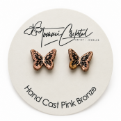 Hand Cast Butterfly Earring Studs Hand Cast Butterfly Earring Studs