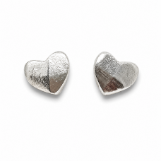 Hand Cast Fauceted Heart Earring Studs Hand Cast Fauceted Heart Earring Studs