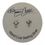 Hand Cast Heart Cross Earring Studs Hand Cast Heart Cross Earring Studs
