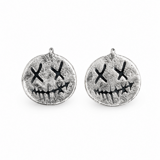 Hand Cast Jack-O'-Lantern Pumpkin Earring Studs Dead Face Hand Cast Jack-O'-Lantern Pumpkin Earring Studs Dead Face