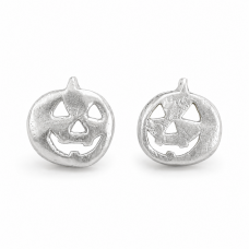 Hand Cast Jack-O'-Lantern Pumpkin Earring Studs Happy Face Hand Cast Jack-O'-Lantern Pumpkin Earring Studs Happy Face