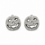 Hand Cast Jack-O'-Lantern Pumpkin Earring Studs Silly Face Hand Cast Jack-O'-Lantern Pumpkin Earring Studs Silly Face