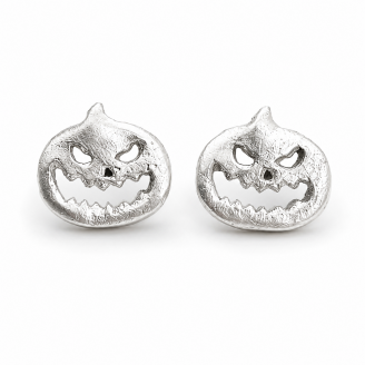 Hand Cast Jack-O'-Lantern Stud Earrings Scary Face Hand Cast Jack-O'-Lantern Stud Earrings Scary Face