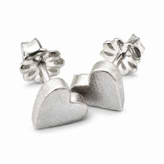 Hand Cast Chunky Heart Earring Studs Hand Cast Chunky Heart Earring Studs