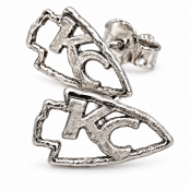 Hand Cast KC Arrowhead Sterling Silver Earring Studs Hand Cast KC Arrowhead Sterling Silver Earring Studs